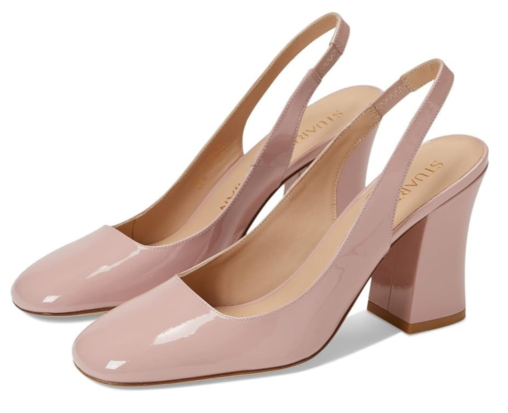 Stuart Weitzman Women's Crvblock 85 Slingback Pump Heel Ballet Sz US 8.5 B